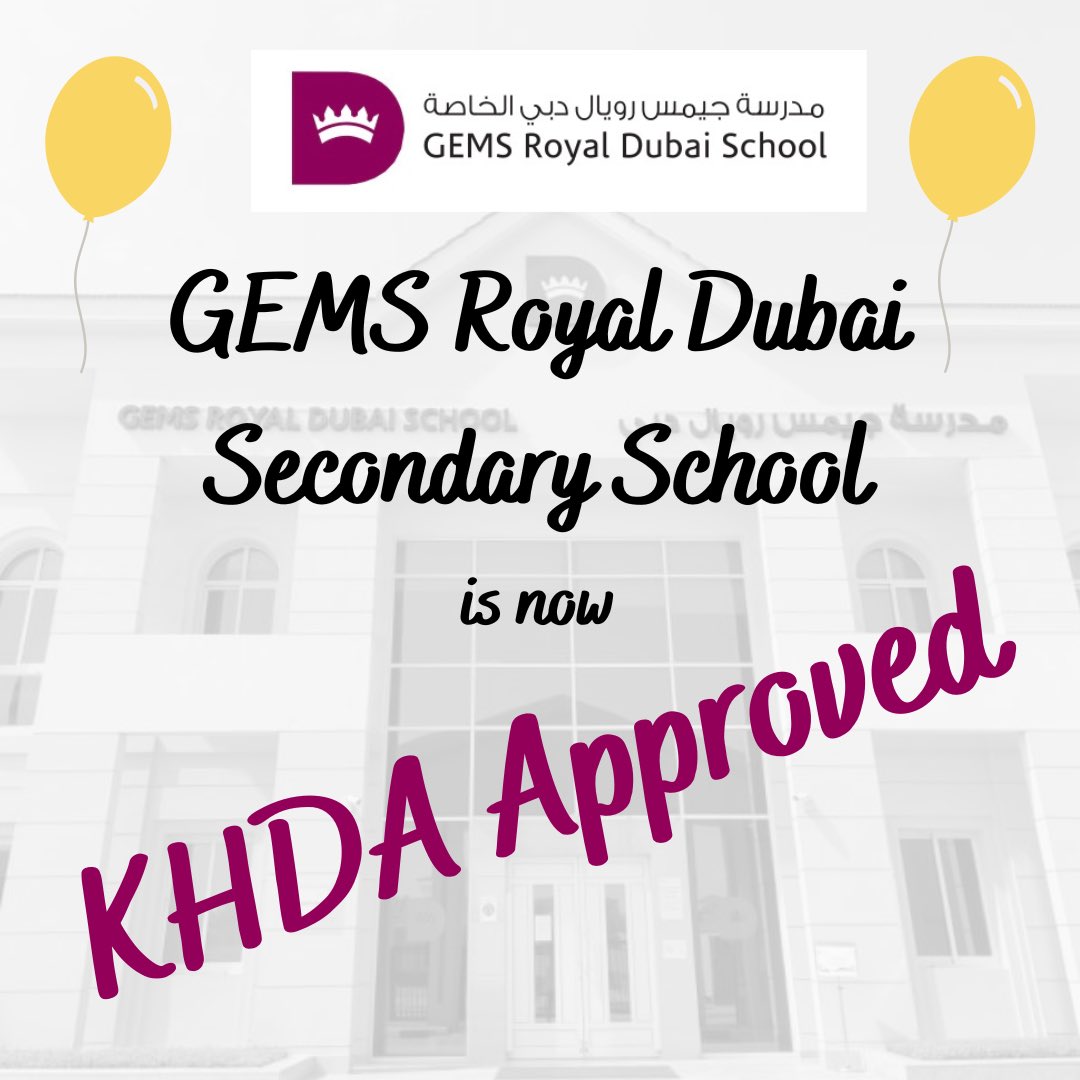 🤩🎉 We are delighted to share that our secondary school is now fully approved by the <a href="/KHDA/">KHDA | هيئة المعرفة والتنمية البشرية بدبي</a> enabling our students to continue their journey into secondary with us! Enrol and secure your seat today! <a href="/GEMS_ME/">GEMS Education</a> #GEMSFamilyFirst #RoyalStandard