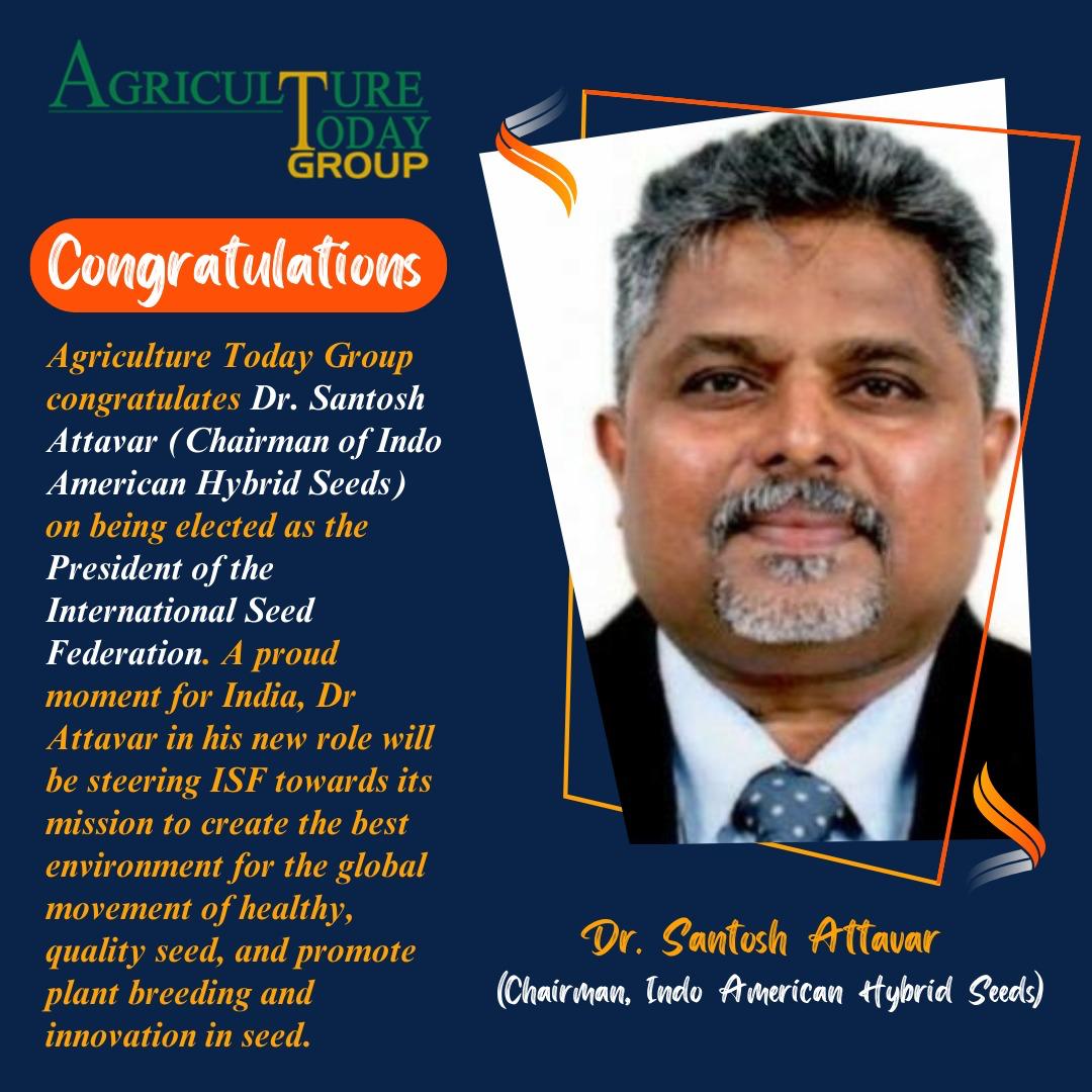 Agriculture Today Group (@agri_today) on Twitter photo ATG extends heartfelt congratulations to Dr. Santosh Attavar, Chairman of Indo-American Hybrid Seeds, on his election as President of the <a href="/SeedFed/">International Seed Federation</a>. India proud! Dr. Attavar to lead ISF, promoting #healthy seeds & plant breeding #innovation globally.
#DEPTH #trending #India ATG extends heartfelt congratulations to Dr. Santosh Attavar, Chairman of Indo-American Hybrid Seeds, on his election as President of the <a href="/SeedFed/">International Seed Federation</a>. India proud! Dr. Attavar to lead ISF, promoting #healthy seeds & plant breeding #innovation globally.
#DEPTH #trending #India