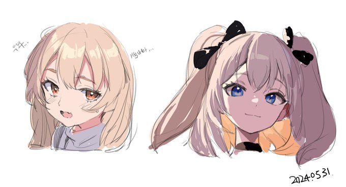 「2girls hair bow」 illustration images(Latest)