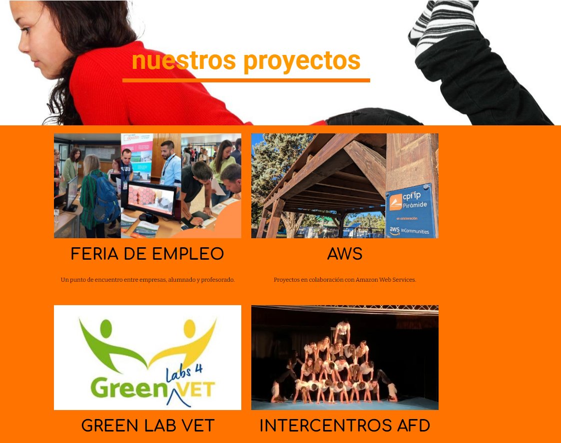 ¡📣🎉 ¡Novedades frescas en CPIFP Pirámide! 🎉

🌐 En nuestra web hemos lanzado una nueva sección donde puedes explorar todos los proyectos que tenemos en marcha. ¡No te lo pierdas! 
Enlace: sites.google.com/fppiramide.com…