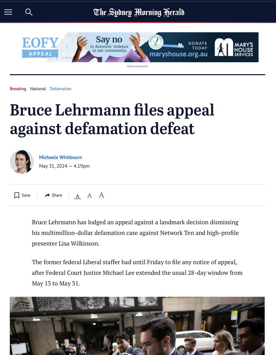 Christ, Bruce Lehrmann is as much a glutton for punishment as a couple of other defamation-happy dipshits, isn’t he?

We’ll be watching this one carefully, witches, because we wanna know who (if anyone) is funding this appeal. 

He can’t possibly defend himself (although hey,