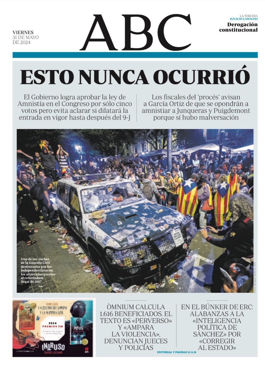 Esto nunca ocurrió.

Sánchez escribió su tesis doctoral. 

Tito Berni no fue diputado.

Begoña Gomez nunca uso a su marido para sus negocios.

El PSOE no nos robó mientras estábamos confinados.

Patxi Lopez terminó los estudios. 

… y si lo pones en duda es porque eres facha.