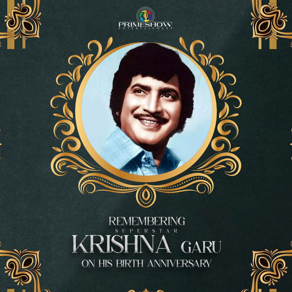 Honoring the birth anniversary of the great #Krishna Garu. A true superstar whose legacy continues to shine brightly in the hearts of his fans and in the history of cinema. 🙏❤️ #SSKLivesOn #SuperstarKrishna