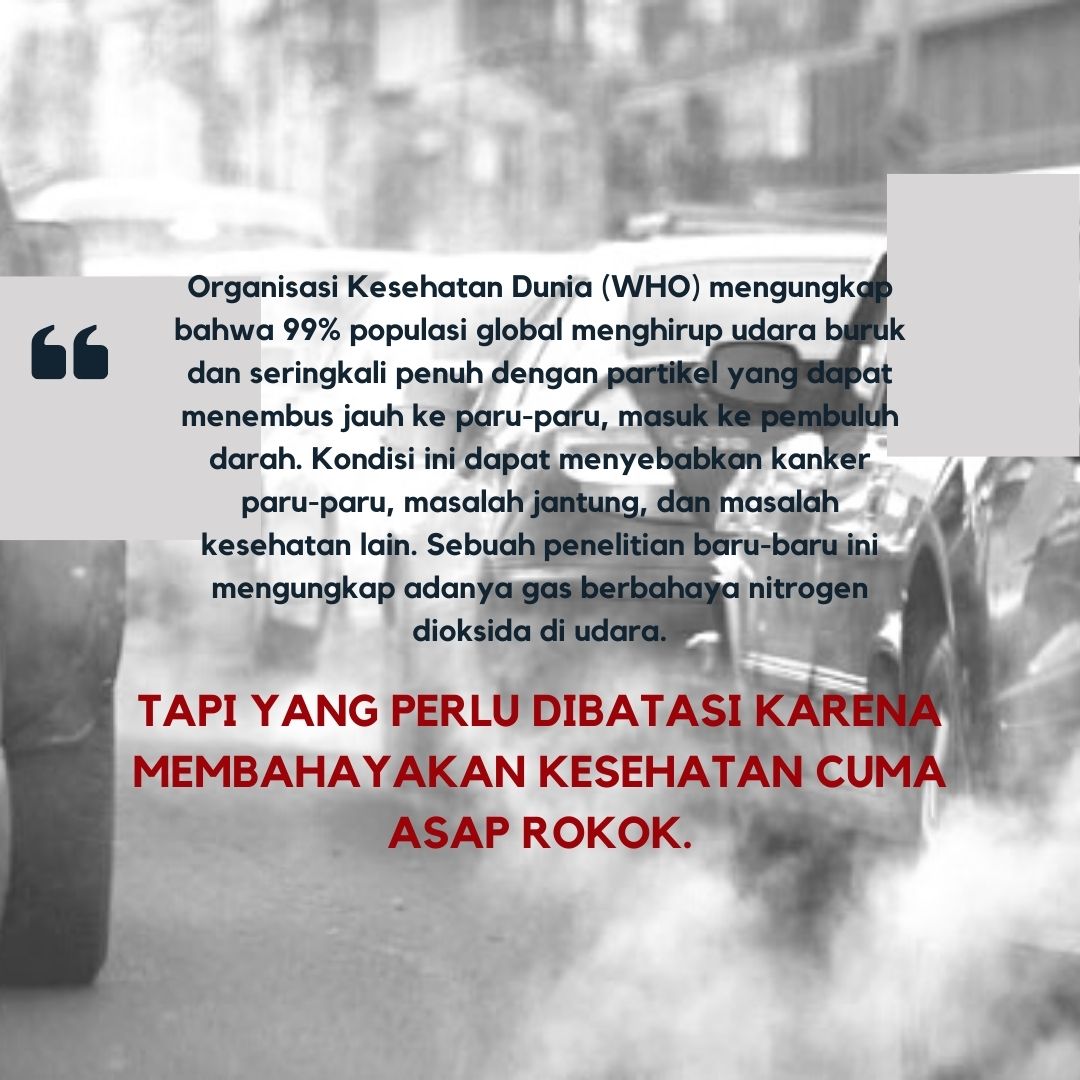 iteyajah's tweet photo. Narasi negatif yang justru dialamatkan kepada rokok, justru polusi udara terjadi karena beragam faktor #TerimakasihKretek https://t.co/E89GyCBlVP