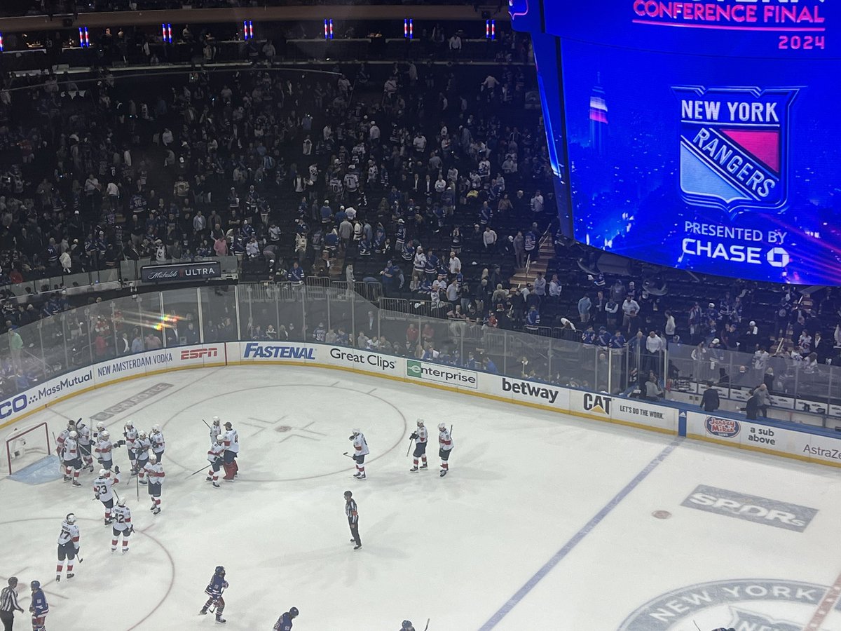 That’s it from MSG FINAL: Panthers 3 Rangers 2 Florida can get back to the Stanley Cup Final with a win at home on Saturday @5ReasonsSports