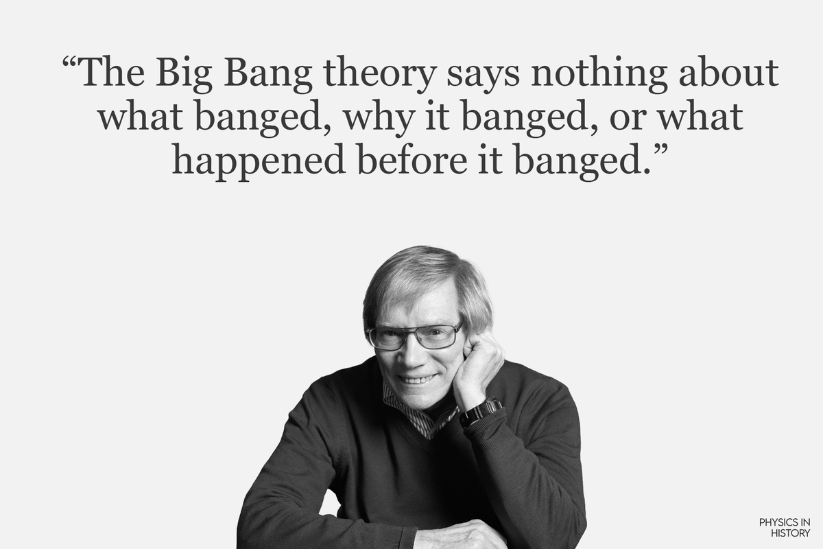 PhysInHistory's tweet image. Alan Guth on the big bang theory ✍️