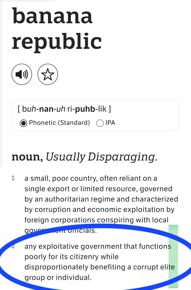 Is 'Banana Republic' a term reserved only for former colonies of European states? '🇺🇸 under scrutiny as institutions taken over by extremist 'junta' .' ' 🇺🇸 plummets in global freedoms index' 'Democracy in danger in 🇺🇸' 'UK Parliament calls emergency session to discuss collapse