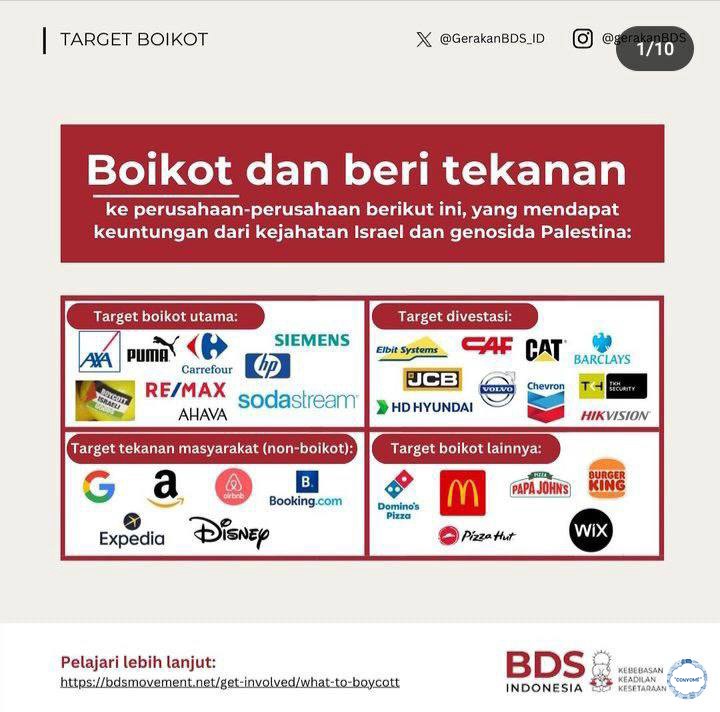 💭 Plis FOKUS sama BDS Movement. Jangan asal teriak boikot brand A, B, C, dan menyebabkan kebingungan yang akhirnya bikin publik JENUH. 

Karena boikot itu sifatnya SELAMANYA. bukan temporer bukan simbolisme semata.

BDS ini udah TERUKUR BANGET dan jelas melemahkan  (cont..)