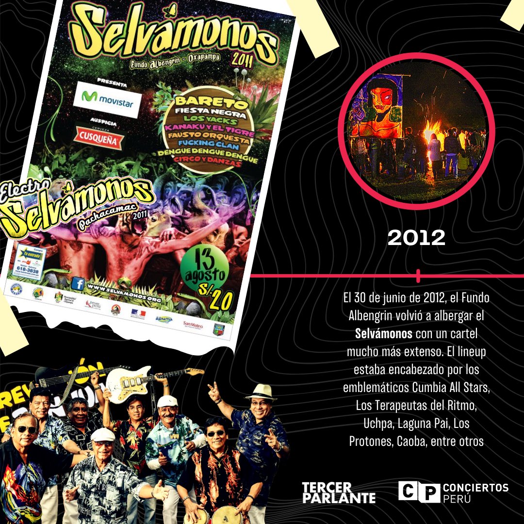 conciertosperu's tweet photo. Estamos a pocos días del 15 aniversario de @Selvamonos! 🥳 🙌 Estuviste en alguna edición de uno de los festivales más emblemáticos del país? 🇵🇪 Últimas entradas en @Joinnus. 🎟️ 

Colaboración con @tercerparlante. 
#LaMúsicaNosUne #ConciertosPerú #Selvámonos https://t.co/OHDilwuGYH