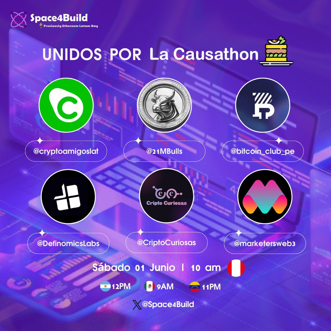 Con mucha emoción anunciamos nuestro 1er space previo a La Causathon - Hackathon🧑🏽‍💻👩🏻‍💻

Gracias a cada comunidad peruana que se suma🌐, unidos haremos cosas increíbles.🤩

Nos vemos este sábado a las 10am de 🇵🇪 
#LaCausathon #Unidos #Lima