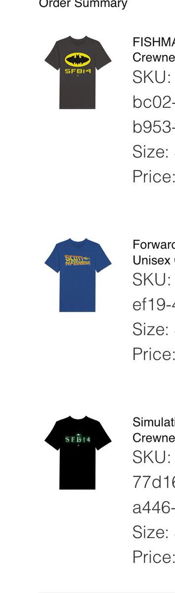 First group of shirts ordered, im sure more will be ordered in the next few days. Of course i had to get the “Fishman” shirt. #SFB14 @ScottFish24 @FantasyCaresOrg @FishBowlMerch