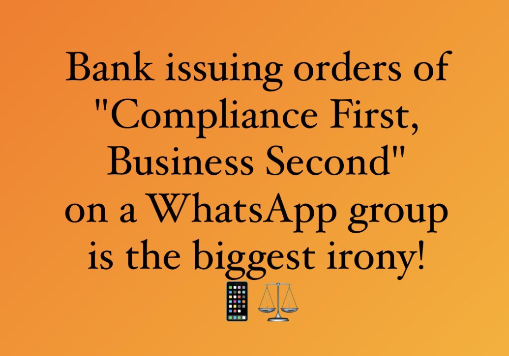 TheBankersVoice's tweet photo. “When irony trumps compliance! 📱⚖️”

#ComplianceFail #BusinessEthics https://t.co/CoUlxs8phu