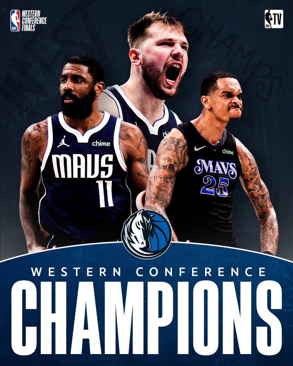 NBATV's tweet photo. THE MAVS PUNCH THEIR NBA FINALS TICKET 🤠 https://t.co/YgbG00sfz4