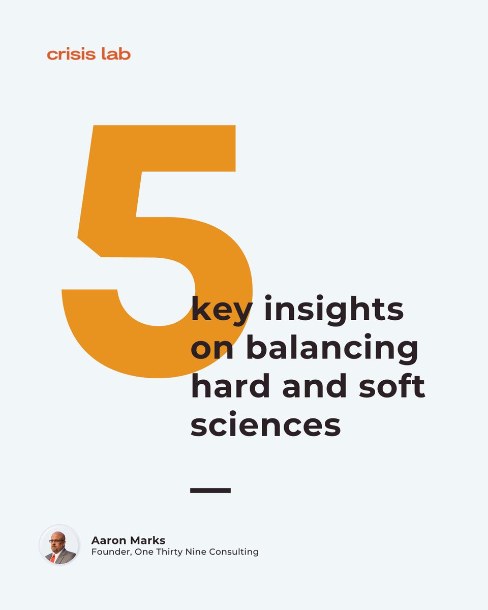 thecrisislab's tweet photo. Learn to balance hard and soft sciences in crisis management. Essential skills include understanding basics, civil-military interaction, navigating social dynamics and identifying future growth areas. 

Click the link to learn more:
https://t.co/YcTRnlOWHU https://t.co/YqbVy6HIf5