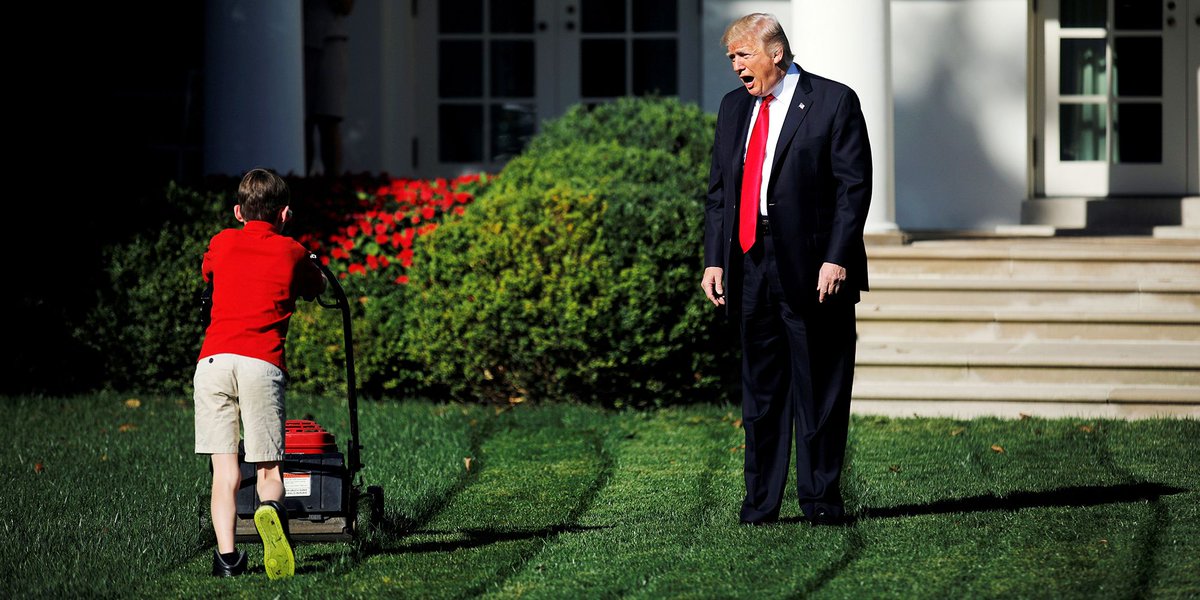 'GIVE IT UP, KID. I GET TO DO THE MOWING FOR THE NEXT 180 HOURS!