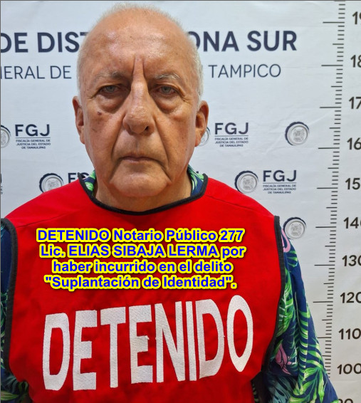 SALIO LIBRE pero BAJO FIANZA el notario 277 ELIAS SIBAJA LERMA por el delito de SUPLANTACION DE IDENTIDAD hay otros mas señalados que seran detenidos #Tampico
P.d. Los carteles siempre necesitan un notario para escriturar propiedades que obtienen de rescates de secuestrados