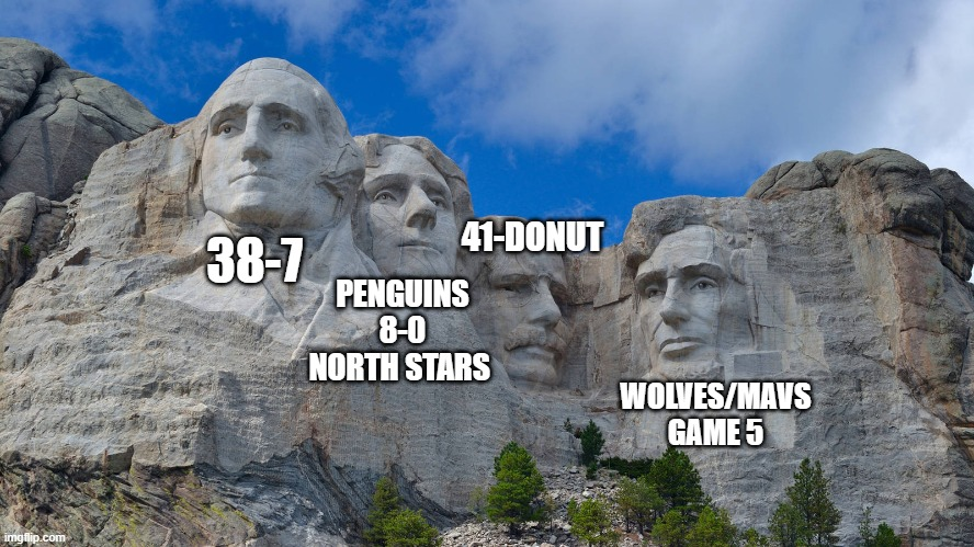 I think we can put tonight on the Mt. Rushmore of 'memorable Minnesota sports seasons abruptly ended in humiliating fashion.'