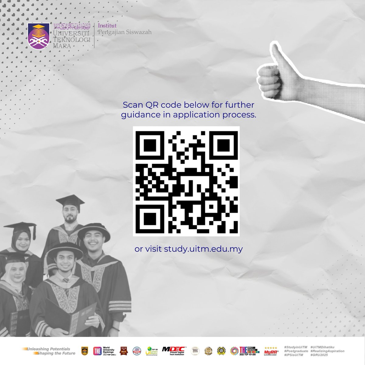 Here’s a step-by-step guide for a seamless and stress-free application for our postgraduate programs this new 2024 intake!

Visit our website for more details. 📌

#UiTMDihatiku #PostGraduate #IPSisUiTM #StudyInUiTM #UniversitiTeknologiMara #FutureIPSis