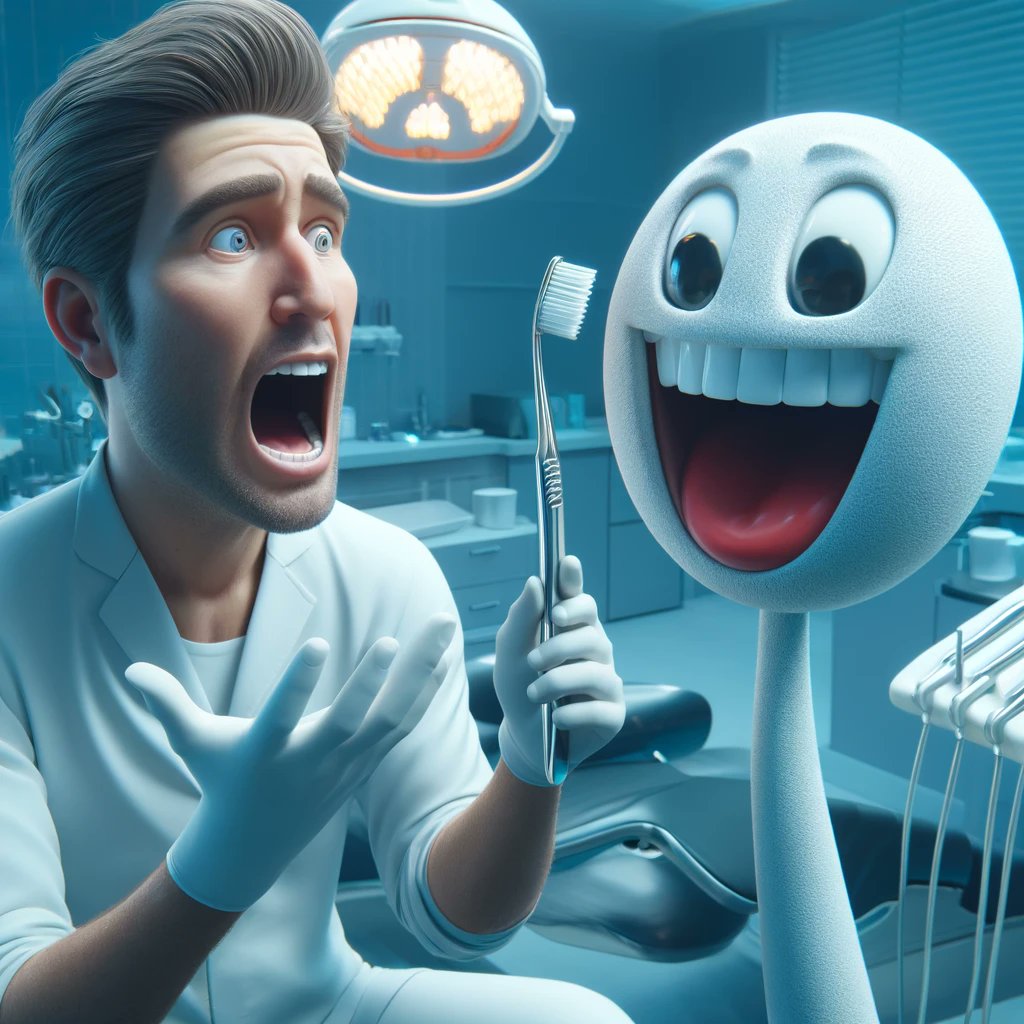 Get ready for a brush with greatness! A dentist and a talking toothbrush team up to fight plaque. 🦷🪥 #3DRendering #DentalCare #TalkingToothbrush #HealthySmiles #DentalHumor #OralHygiene #DentistLife #CreativeArt