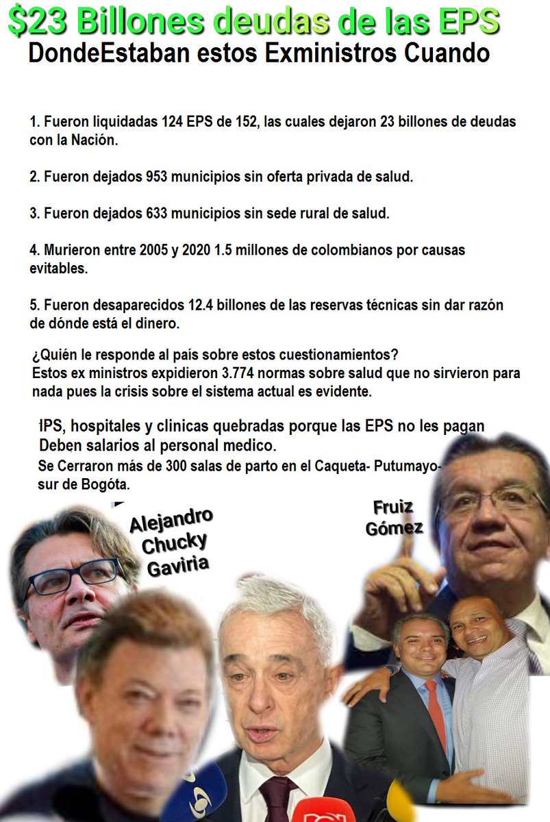 #AlejandroGaviria #LaNuevaEPS Este hpta recibía 💸de todas #LasEPS