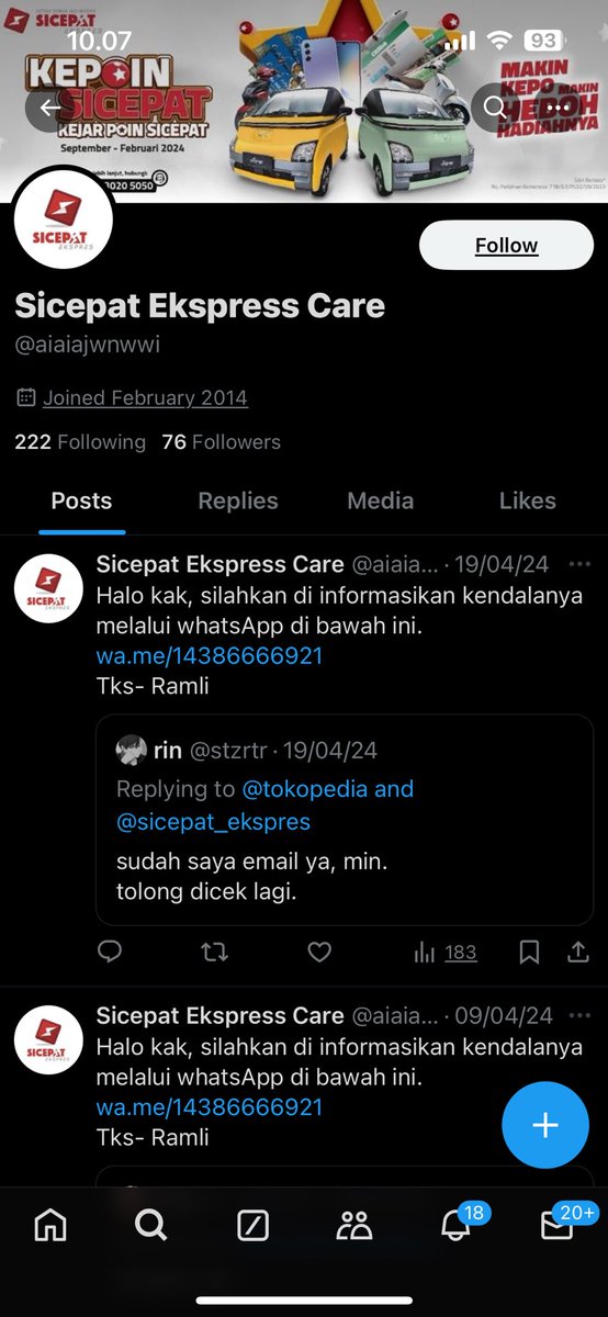 SiCepat Ekspres tweet media
