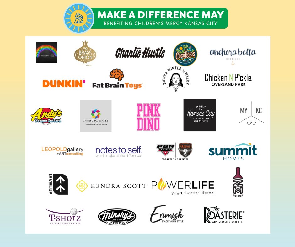 We want to thank all participating businesses who have made this month such a success for our patients and families through Make a Difference May! Tomorrow is the final day to shop and give back to Illuminate with participating businesses. cmkc.link/3UR2L8b