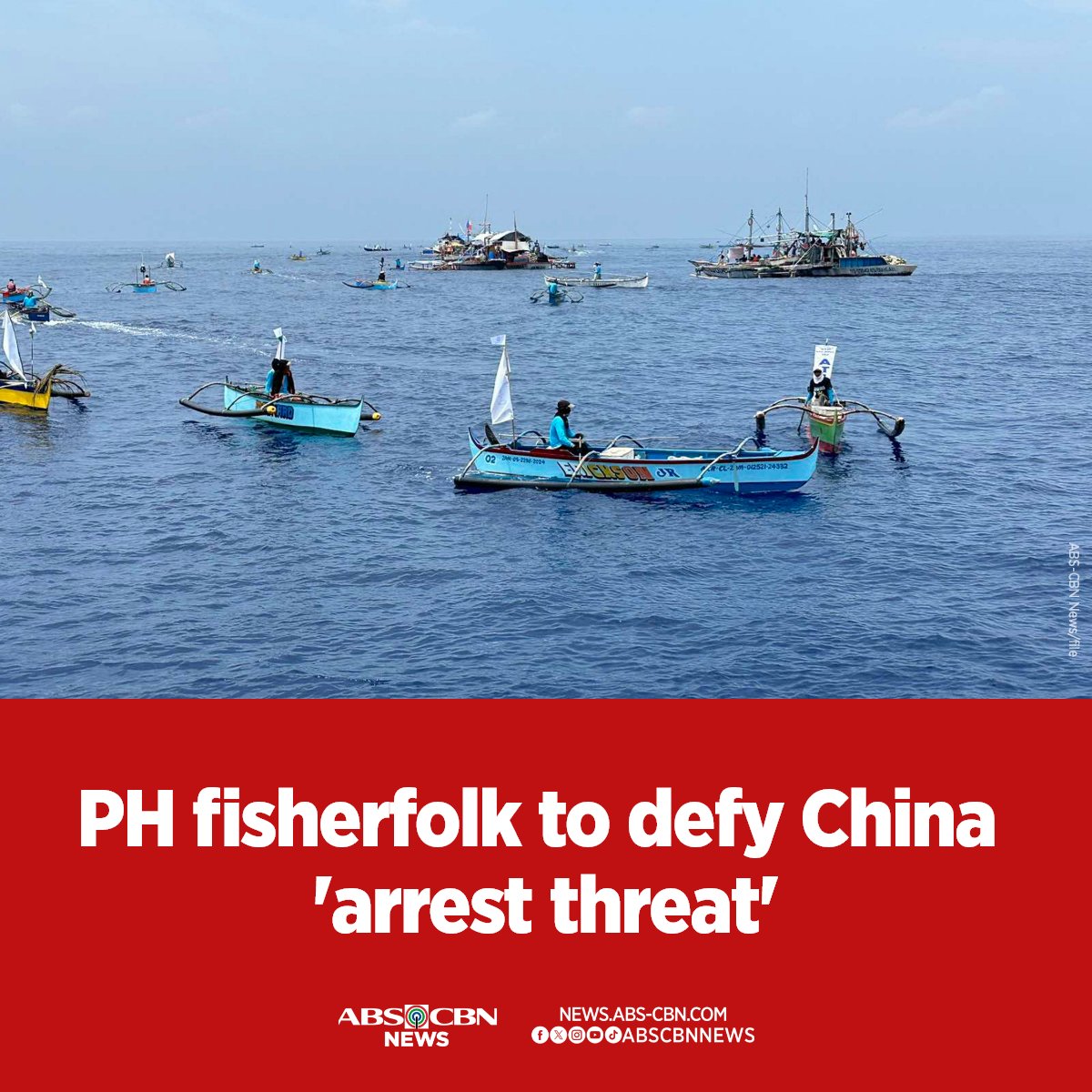 ABSCBNNews's tweet photo. Despite their fears, Filipino fisherfolk said they will not heed the threat of China that its Coast Guard would arrest and detain without trial anyone who enters its claimed waters.

READ: https://t.co/AIST8NWtRa https://t.co/47kyeHqlB6