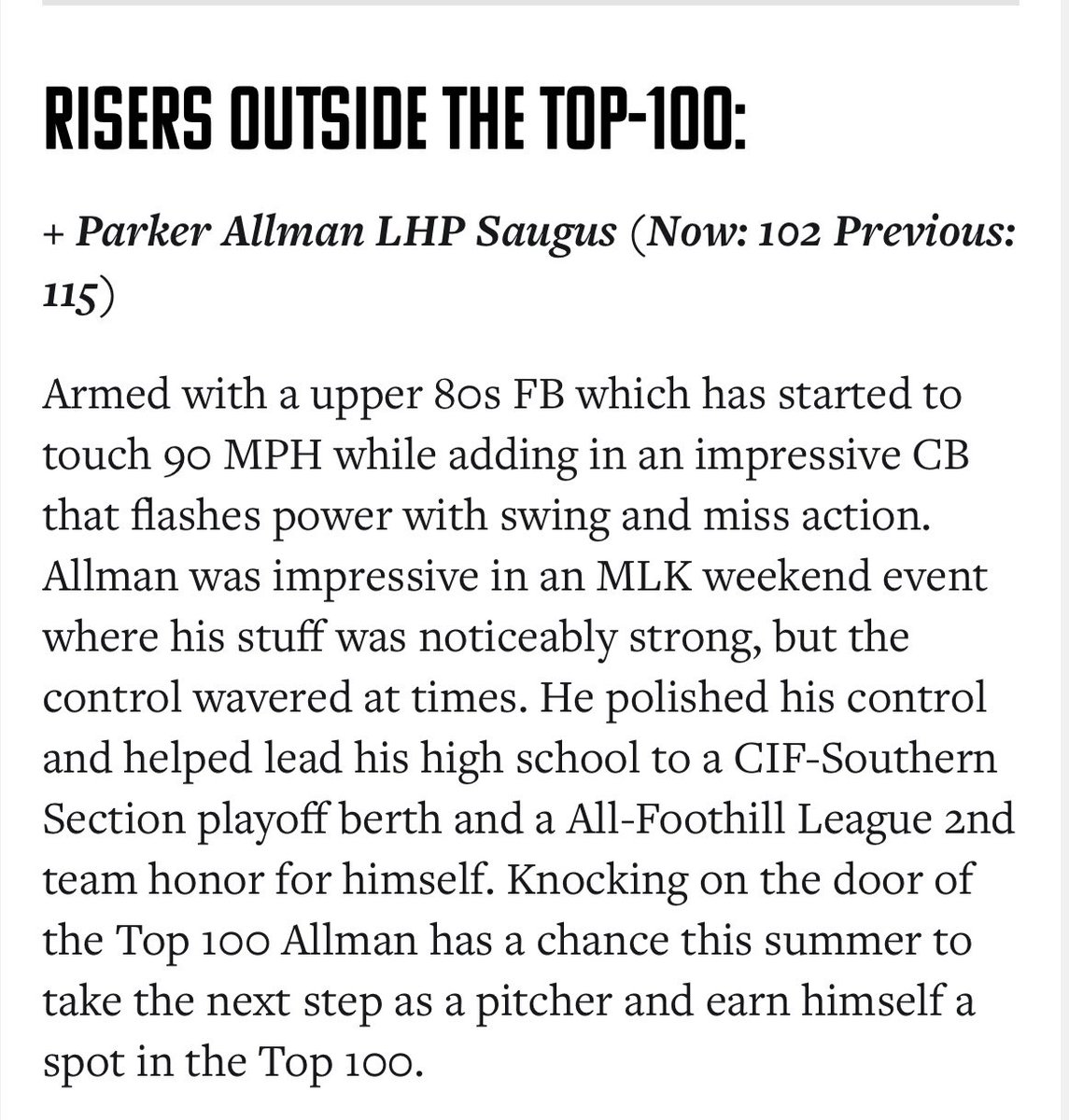 ParkerAllman (@parkerallman18) on Twitter photo Thanks For Including Me In The Article,Top 100 I’m Coming For You 💪<a href="/PrepBaseballCA/">PREP BASEBALL CALIFORNIA</a> <a href="/ShooterHunt/">Shooter Hunt</a> <a href="/hardy03bsbl/">Steven Hardesty</a> Thanks For Including Me In The Article,Top 100 I’m Coming For You 💪<a href="/PrepBaseballCA/">PREP BASEBALL CALIFORNIA</a> <a href="/ShooterHunt/">Shooter Hunt</a> <a href="/hardy03bsbl/">Steven Hardesty</a>