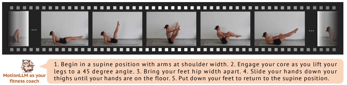 Evan_THU's tweet photo. [4/N]: #MotionLLM is your fitness coach: https://t.co/UOQjhle88A