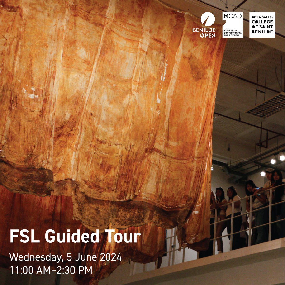 In collaboration with Benilde’s School of Deaf Education and Applied Studies (SDEAS), museum tours with Filipino Sign Language interpretation are available to the Deaf Community per request.⠀
⠀
Tours may be booked via mcad@benilde.edu.ph.

#MCADmanila #heidibucher #benildeopen