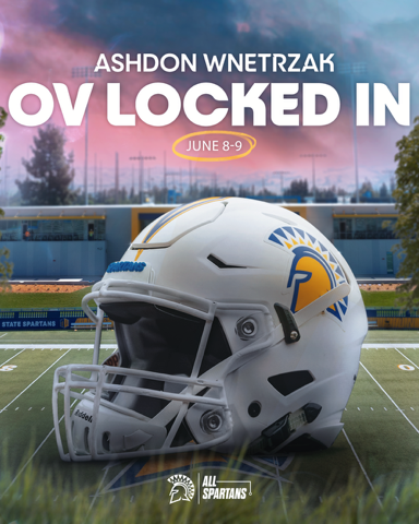 Excited for my OV to @SJSU @SanJoseStateFB @JohnEstes55 @CoachIrv_ @GregBiggins @BrandonHuffman @DaveKeefer @adamgorney @KOBrosRecruits @CoachDaniels06