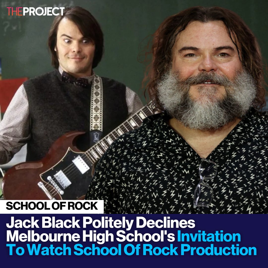Jack Black has politely declined Ringwood Secondary College's invitation to visit their production of their School of Rock production while Tenacious D tours through the country.

READ MORE: brnw.ch/21wKixD