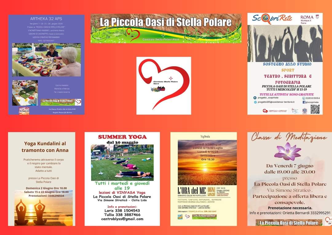 Ecco le prossime attività che si terranno presso la Piccola Oasi di Stella Polare...#JoinUs! ...sempre ad #Ostia, in via Simone Stratico'

facebook.com/lapiccolaoasid…