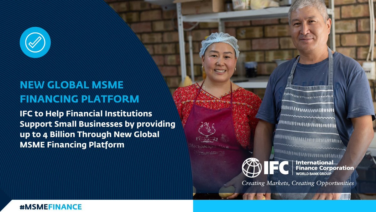 #MSMEs are the backbone of emerging markets, making up 90% of firms & providing 60% of jobs. But a massive $5.7T financing gap holds them back.
That's why IFC is stepping up with a new $4B platform to boost funding for MSMEs via financial institutions. wrld.bg/o4nM50S2bJi