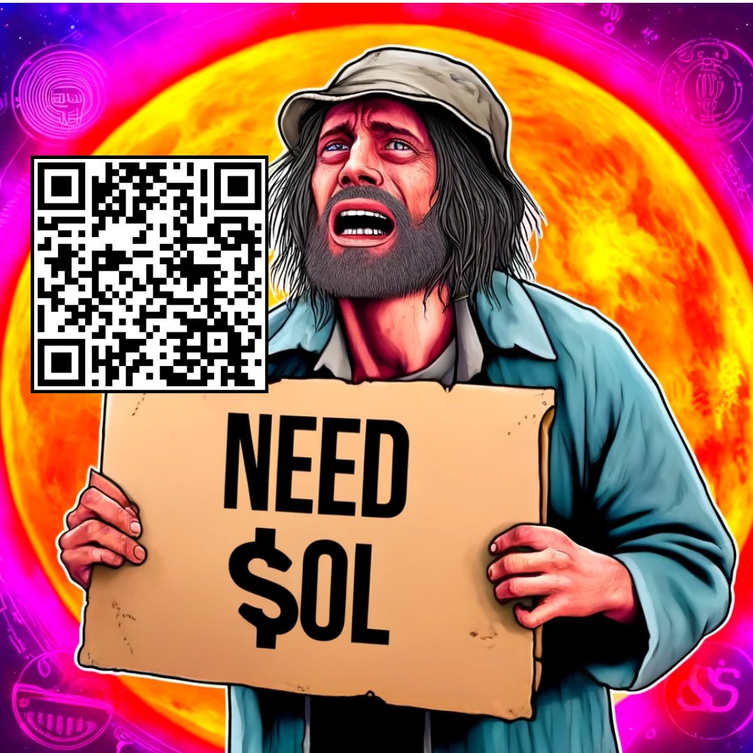 ShowMemeSol's tweet photo. 🚀🌈 Hey #CryptoCommunity! @showmemesol here with a trippy twist! 🌈🚀

Our character's down on his luck and needs some $SOL to brighten his day! 🤑✨ Scan the QR code and drop your Solana love into his wallet! 💫🎉

Show your #SolanaSupport and help him out! Every bit counts. 🪙 https://t.co/nh6mDCuHfT