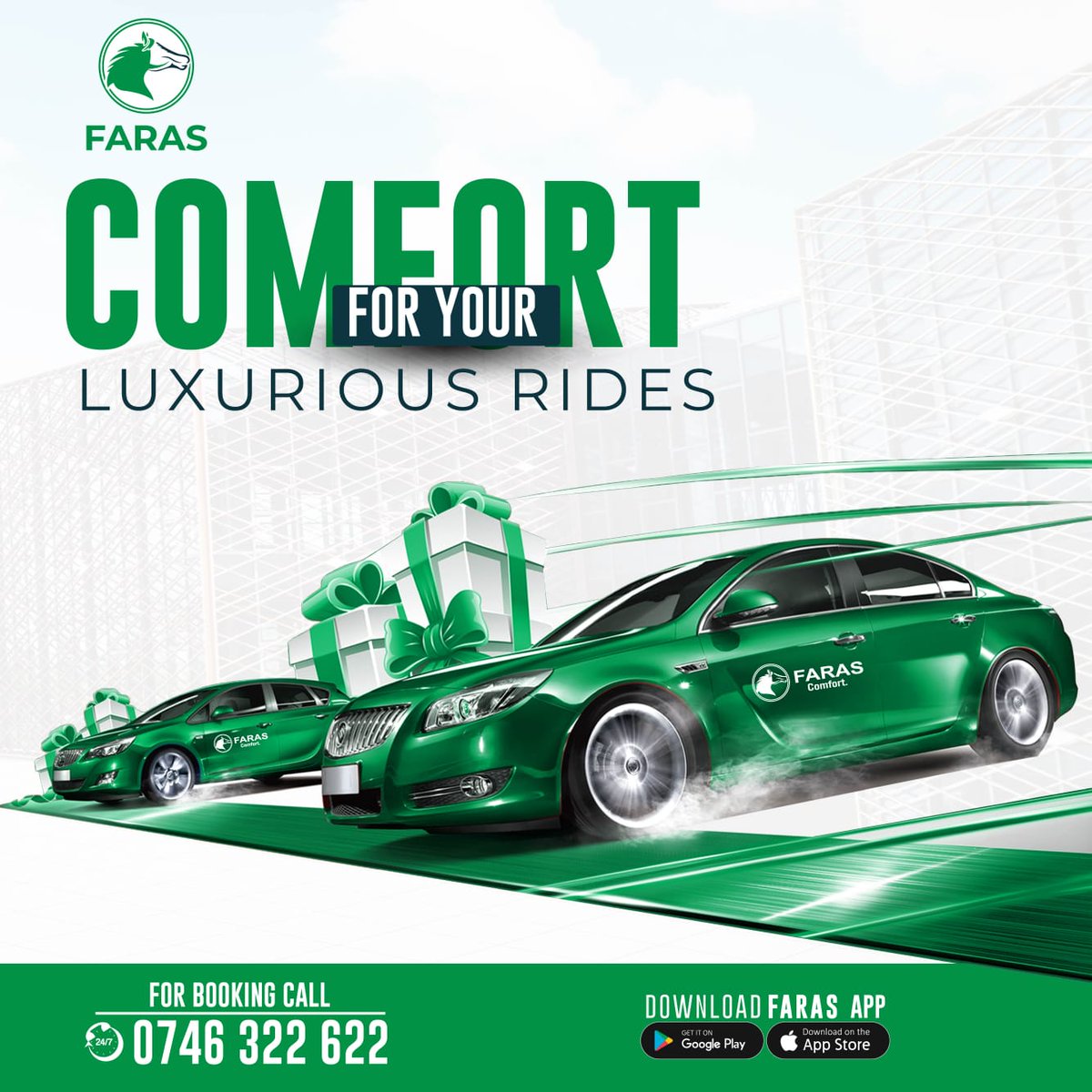 Enjoy a peaceful journey to and fro from a important meeting by travelling in a faras comfort car.
#LuxuriousFarasCars 
@farasKenya has smart posh cars with spacious interiors, giving you high level comfortability through out your journey and arrive in elegance.
Book faras today