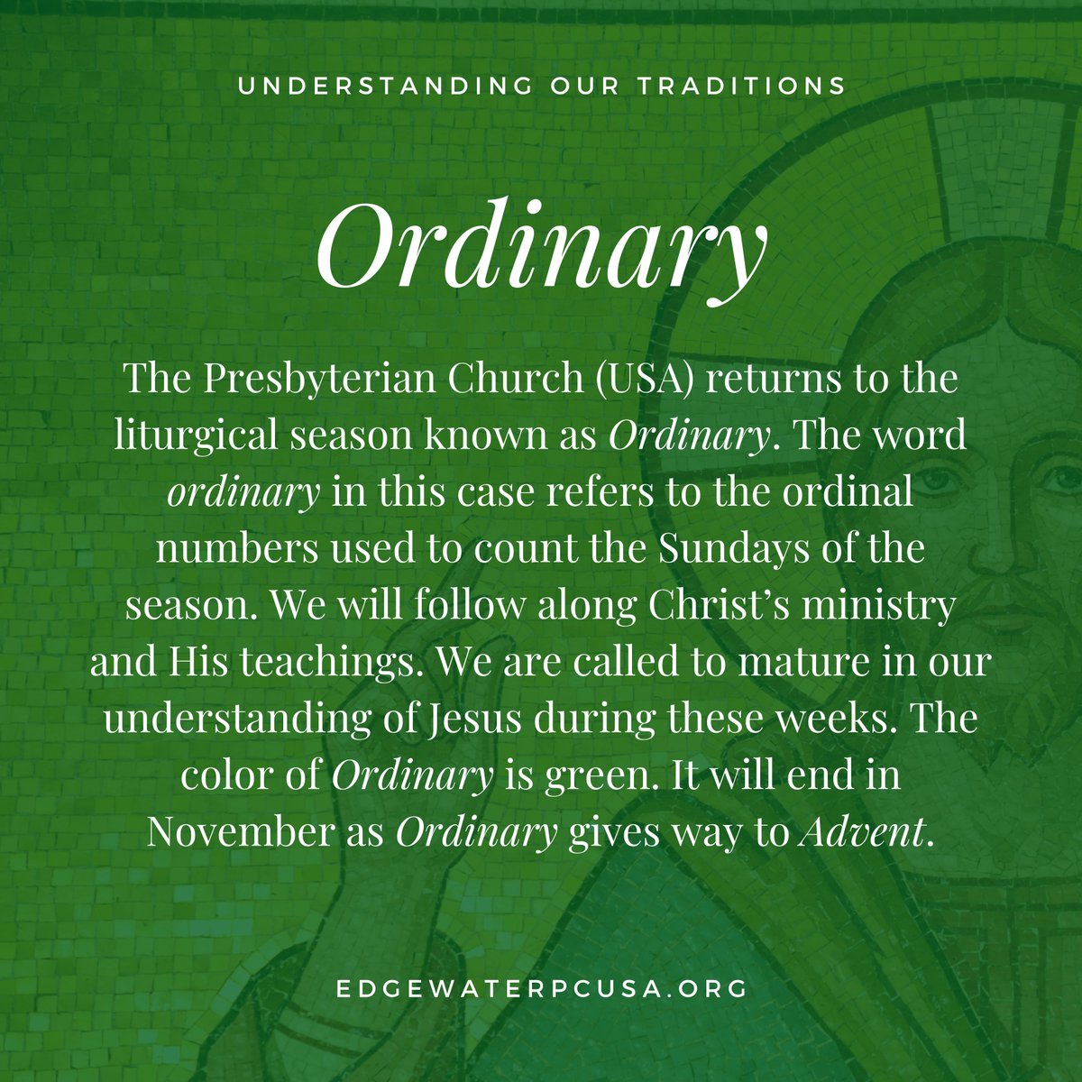 We’re back to Ordinary Time this Sunday #pcusa #liturgy