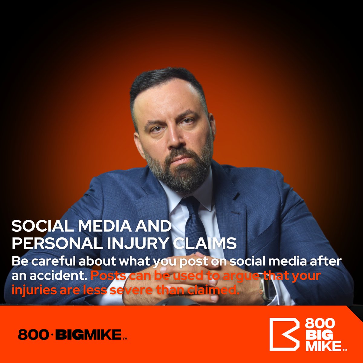 BIG MIKE
'Social Media Personal Injury Claims'
Personal Injury Facts. 💡
.
.
.
.
.
#mikejaafar #bigmike #800bigmike #personalinjury #personalinjurylawyer
#injuryattorney
#accidentlawyer
#legalhelp
#injured
#compensation
#justice
#personalinjuryclaim
#lawyerlife
#injuryadvocate