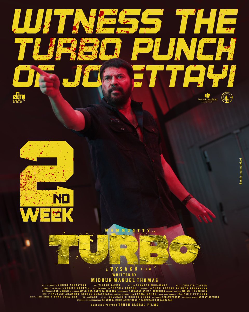 Witness the #TURBO PUNCH of Josettayi 👊

#Turbo Running Successfully | Second Week

#TurboInCinemasNow #Mammootty #MammoottyKampany #SamadTruth #TruthGlobalFilms #WayfarerFilms