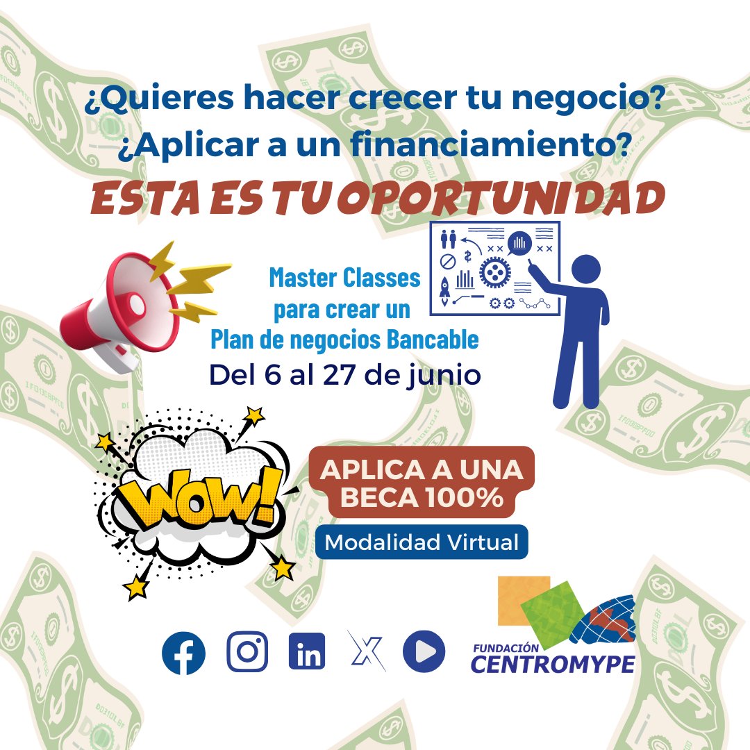 APLICA a una BECA 100% subsidiada, gracias a Banco de Desarrollo de El Salvador (BANDESAL)

Enlace para participar 👉forms.gle/6hfqraHRmZ5ZqS…
CUPOS LIMITADOS