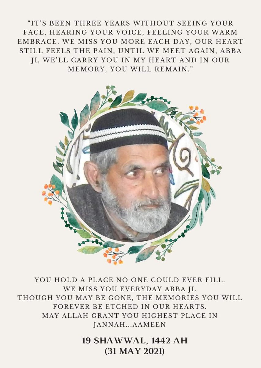 jasimrasool1's tweet photo. You hold a place no one could ever fill...
It is today that your shadow has disappeared from my head....
May Allah grant you the highest Place in Jannat.... https://t.co/TORwvbFpUC