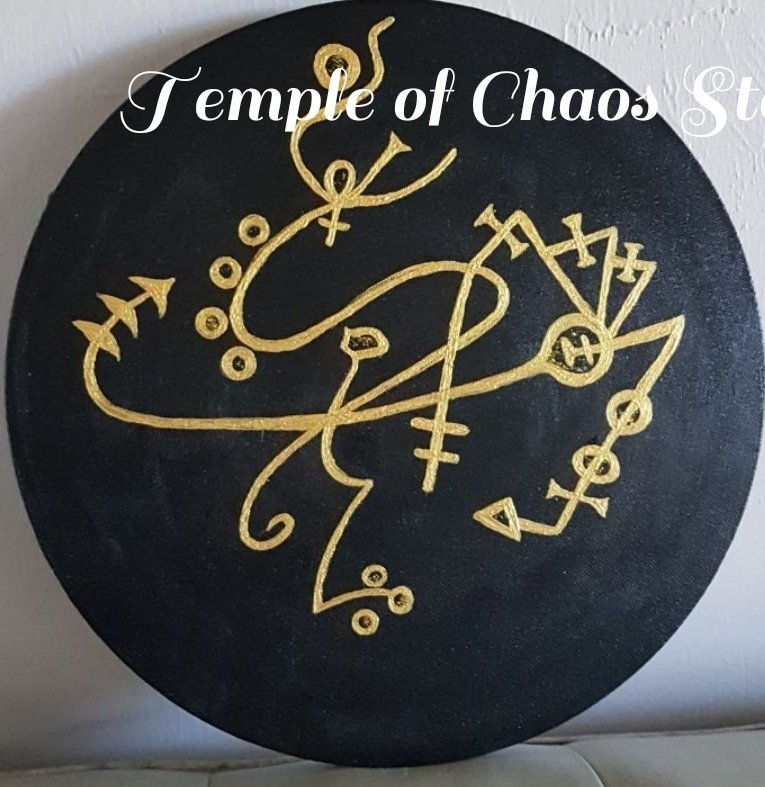 My goal is to paint many other sigils of my favorite gods.

By painting (not printing) a sigil, YOU ARE establishing a special connection and a portal to this specific deity. And...they love your personal efforts too!

Medium: black and gold acrylic on canvas