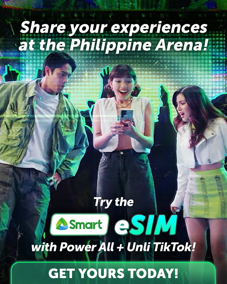 LiveSmart's tweet image. Share your fancams and stories real-time!  
   
Try Power All with Unli TikTok using the SMART Prepaid eSIM for free at select participating Smart Stores or get it digitally delivered now: smrt.ph/digiesimtw

#SmarteSIM