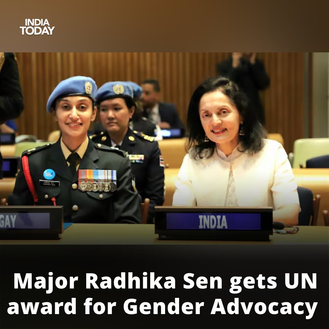 Major Radhika Sen from the Indian Army received the United Nations Military Gender Advocate of the Year Award 2023 on Thursday due to her contributions to promoting gender equality and women's empowerment in United Nations peacekeeping operations.

Major Sen was deployed to the