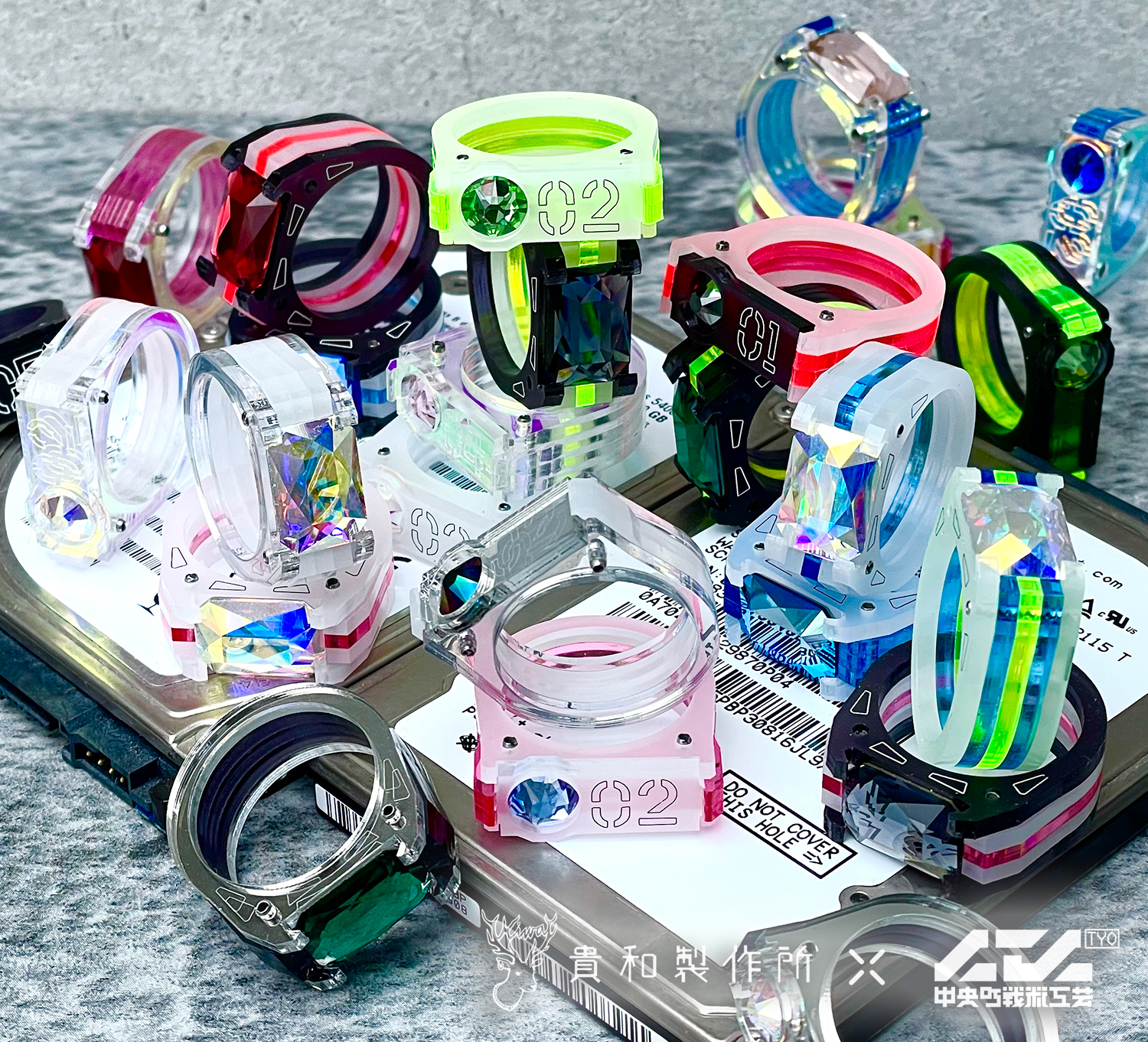 中央町戦術工芸 装甲ヘッドドレスユニット ライトブルー、ホワイト2個