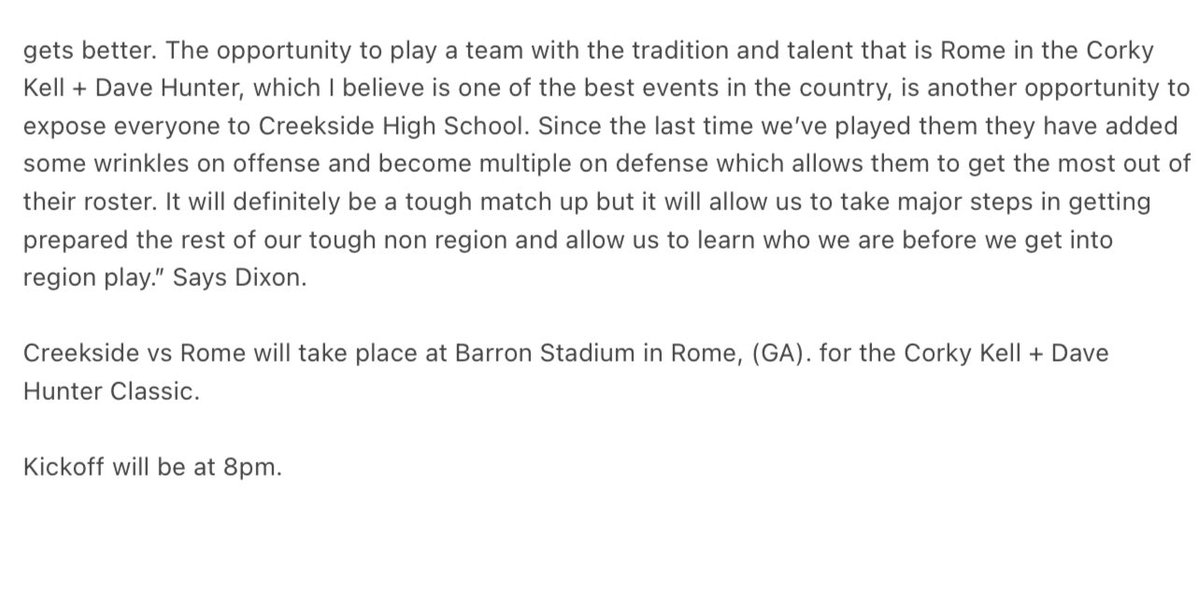 I caught up with the great @Creekside_Tribe head football coach @coachdixon54 who’s poised for a tremendous 2024 campaign. 

-Off-season talk
-Players to watch 
-Season opener

Check it out!