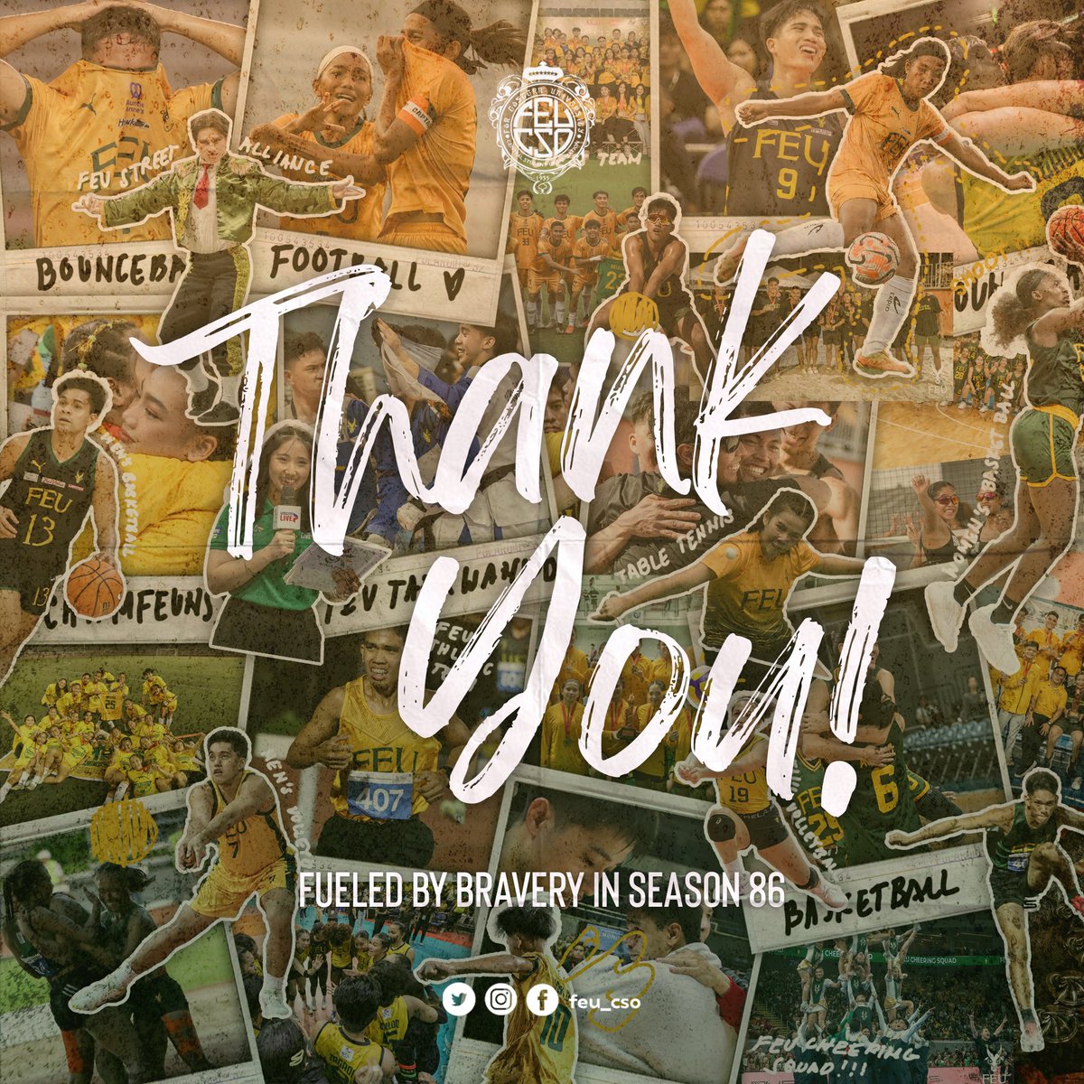 FEU_CSO's tweet photo. FUELED BY BRAVERY 🔰

Eight months later, they filled us with Tamaraw pride and made us all proud. As we close the door for #UAAPSeason86, we would like to congratulate and give due recognition to our student athletes who spent the past months battling it out on their respective- https://t.co/349j7PSXmz