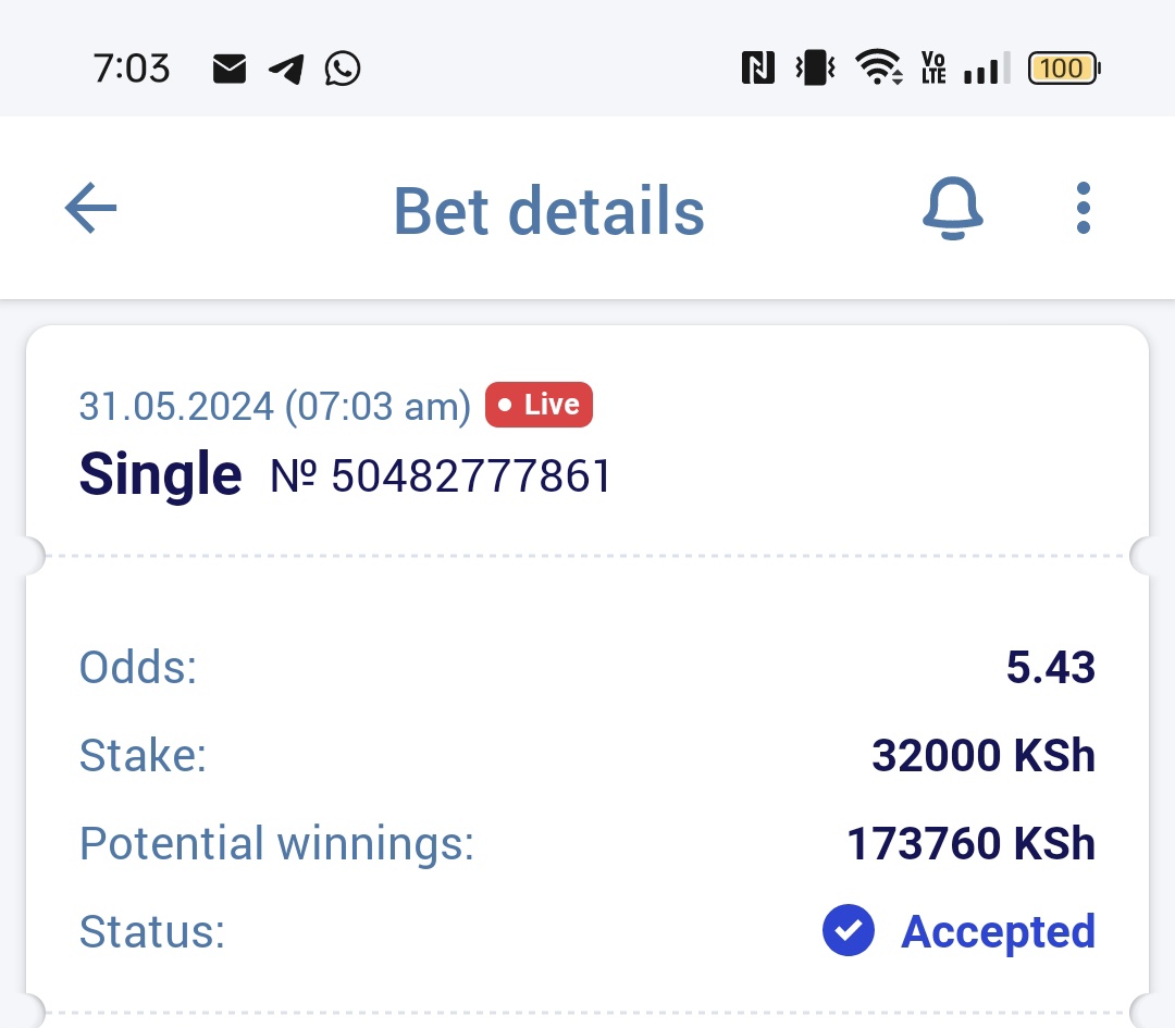 Good morning ✅💯 Early odds ✅💯 5.43 odds Paripesa betslip code '4C9UQ' Register here:: bit.ly/3pqfnrj Use promocode:: mamasita (To get the games click betslip on your app or site and click load code and input the code above)