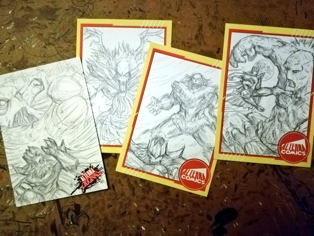 Working on some sketch cards for this weekend's Alterna Art Auction!