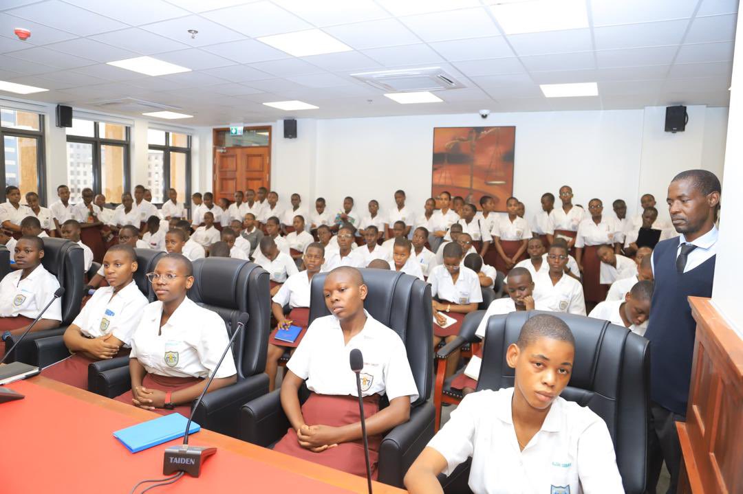 On Thursday, more than 200 students of Mount Saint Mary's College Namagunga visited the Judiciary Headquarters to learn more about the court system. The students, who were led by Ms Kate Kabagenyi, the Head of Department History and Political Education, were received by Criminal